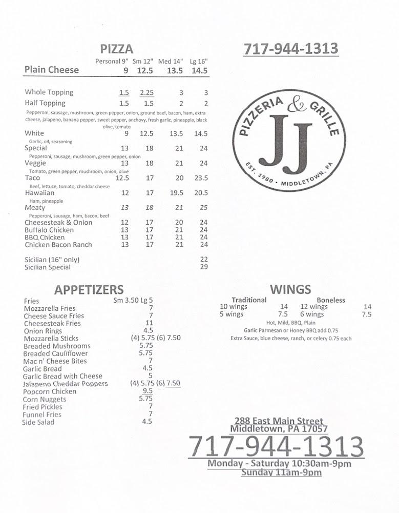 J & J Pizzeria and Grille Menu image 2